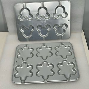 Lot of 2 Wilton Cookie Treat Pans, Flowers Mickey Mouse  #2105-8109, 8103 Disney